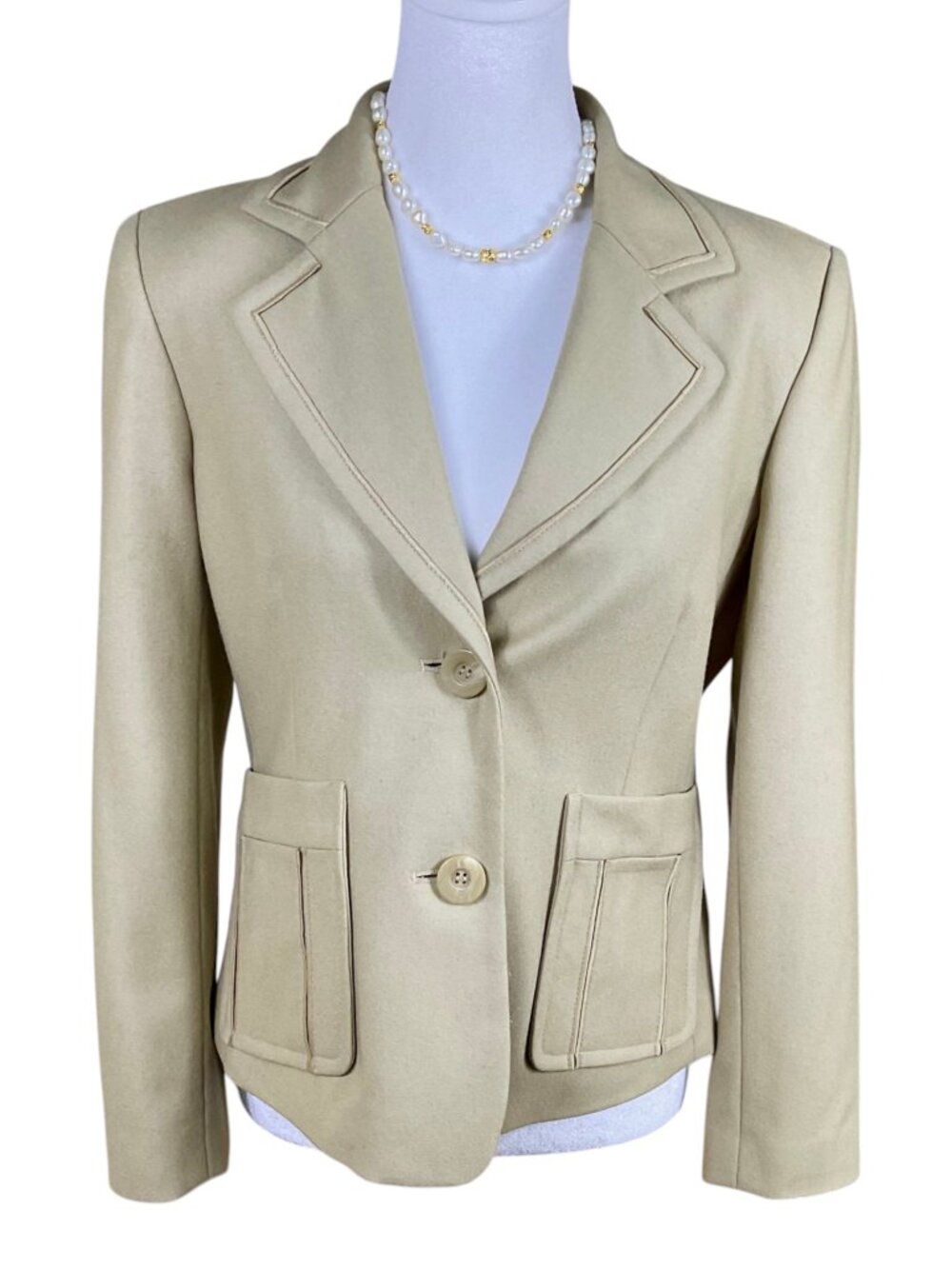 Harve Benard Blazer Wool Tan Petite (8P)